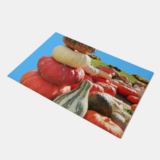 Pumpkin Totem Stack en Mums Deurmat (Schuin)