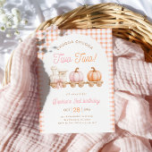 Pumpkin Train 2nd Birthday Invitation Kaart