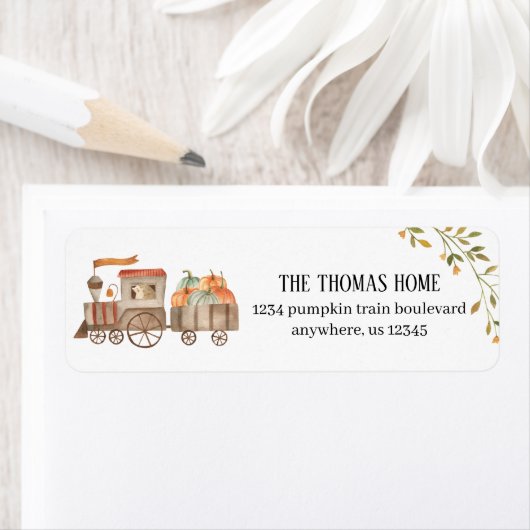 Pumpkin Train Return Address Labels (Insitu)