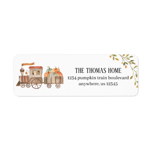 Pumpkin Train Return Address Labels (Voorkant)