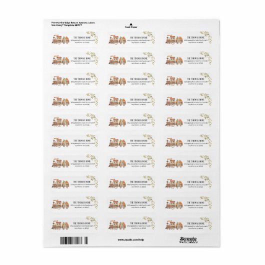 Pumpkin Train Return Address Labels (Full Sheet)