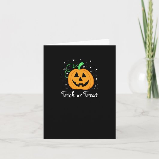 Pumpkin Trick or treat Black Note Kaart (Voorkant)
