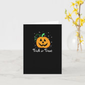 Pumpkin Trick or treat Black Note Kaart (Gele Bloem)