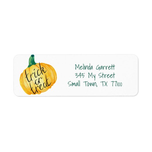 Pumpkin Trick or treat Halloween Aangepast adres Etiket (Voorkant)