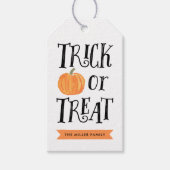 Pumpkin Trick or treat Halloween Bedankt Gift Labe Cadeaulabel (Voorkant)