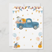 Pumpkin Truck 1st Birthday Invitation Boy Pumpkin Kaart (Achterkant)