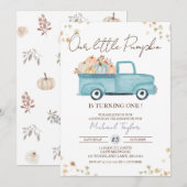 Pumpkin Truck, 1ste verjaardag, Herfst eerste verj Kaart (Voorkant / Achterkant)