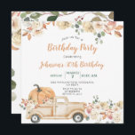 Pumpkin Truck 30th Birthday Party Rustic Floral Kaart<br><div class="desc">Pumpkin Truck 30th Birthday Party Rustic Floral ideaal voor herfst of herfst uitnodiging</div>