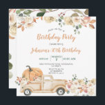 Pumpkin Truck 30th Birthday Party Rustic Floral Kaart<br><div class="desc">Pumpkin Truck 30th Birthday Party Rustic Floral ideaal voor herfst of herfst uitnodiging</div>