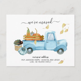 Pumpkin Truck Autumn | Verplaatsingsaankondiging Briefkaart