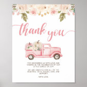 Pumpkin Truck Baby shower Bedankt Teken Poster (Voorkant)
