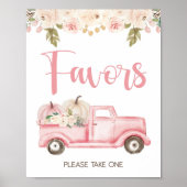 Pumpkin Truck Baby shower Favors Sign Poster (Voorkant)