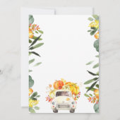 Pumpkin Truck Baby shower Invitation with Greenery Kaart (Achterkant)
