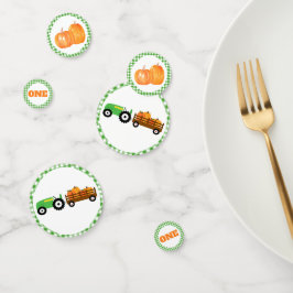 Pumpkin Truck Birthday Confetti - Green Tractor