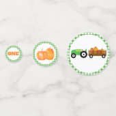Pumpkin Truck Birthday Confetti - Green Tractor (Voorkanten)