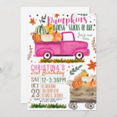 Pumpkin Truck Birthday Uitnodiging (Voorkant / Achterkant)