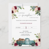 Pumpkin Truck Burgundy Rozen Baby shower Kaart (Voorkant)