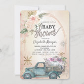 Pumpkin Truck, Flowers, Snowflakes Baby shower Kaart (Voorkant)