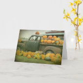 Pumpkin Truck Halloween Kaart (Gele Bloem)