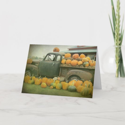 Pumpkin Truck Halloween Kaart (Voorkant)