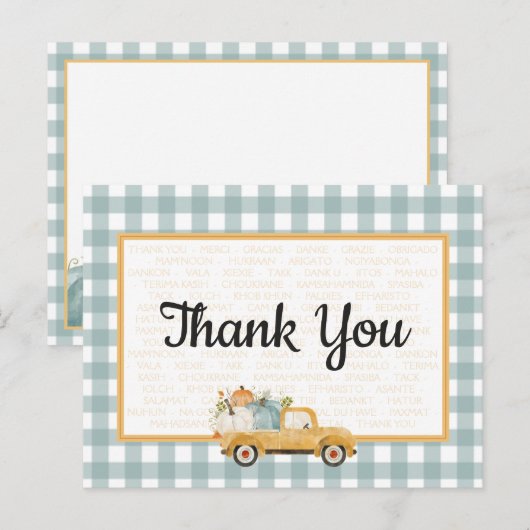 Pumpkin Truck Hartelijk dank Briefkaart (Voorkant / Achterkant)