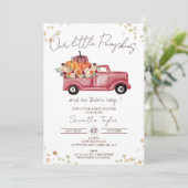 Pumpkin Truck, Herfst Baby shower, baby's, Twins Kaart (Staand voorkant)