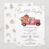 Pumpkin Truck, Herfst Baby shower, baby's, Twins Kaart (Voorkant / Achterkant)