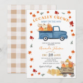 Pumpkin Truck Herfst Boy Baby shower Kaart (Voorkant / Achterkant)