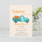 Pumpkin Truck, Stippen Baby shower Kaart (Staand voorkant)
