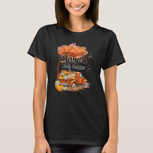 Pumpkin Truck Yaya's Little Pumpkins Fall Thanksgi T-shirt (Voorkant)