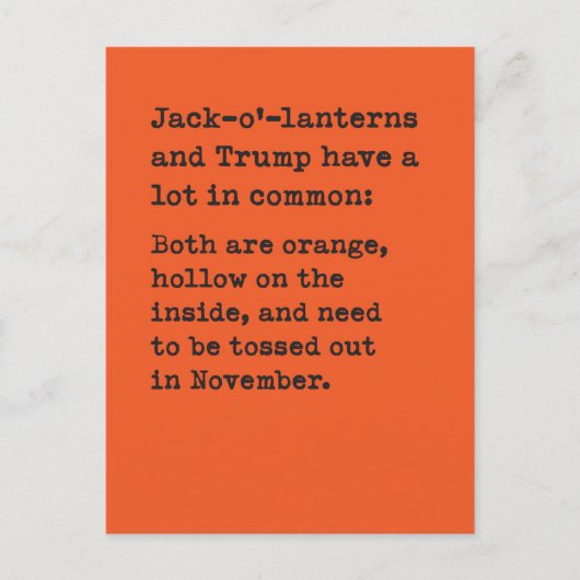 Pumpkin & Trump Halloween Joke Briefkaart (Voorkant)