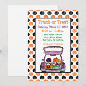 Pumpkin Trunk of Treat Halloween Invitation Kaart (Voorkant / Achterkant)