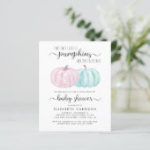 Pumpkin Twin Boy Girl drive by Baby shower Invite (Staand voorkant)