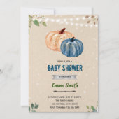 Pumpkin twins boy party-uitnodiging kaart (Voorkant)