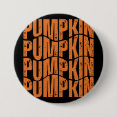 PUMPKIN TYPOGRAPHY GIFT RONDE BUTTON 7,6 CM (Voorkant)