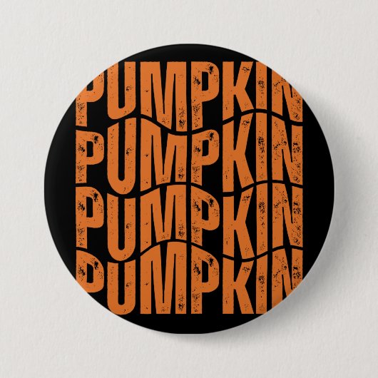 PUMPKIN TYPOGRAPHY GIFT RONDE BUTTON 7,6 CM (Voorkant)