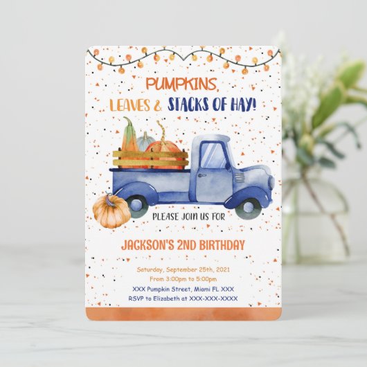 Pumpkin-uitnodiging Kaart (Staand voorkant)