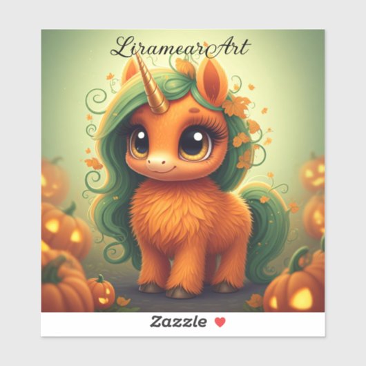 Pumpkin Unicorn Sticker (Vel)