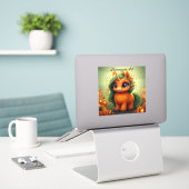 Pumpkin Unicorn Sticker (Laptop op bureau)