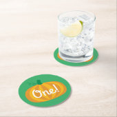 Pumpkin verjaardagsfeestje Kinder Ronde Kartonnen Onderzetter (Insitu)