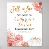 Pumpkin Verloving Herfst in Love Party Welcome Sig Poster (Voorkant)