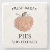 Pumpkin - Vers gelekte papies Stenen Onderzetter (Voorkant)