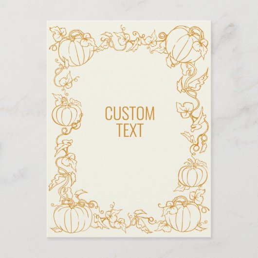 Pumpkin Vine Autumn Herfst Thanksgiving lijst op m Briefkaart (Voorkant)