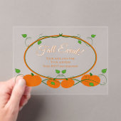 Pumpkin Vines Acryl Uitnodiging (Insitu (Draagbaar))