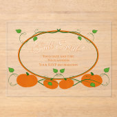 Pumpkin Vines Acryl Uitnodiging (Voorkant)