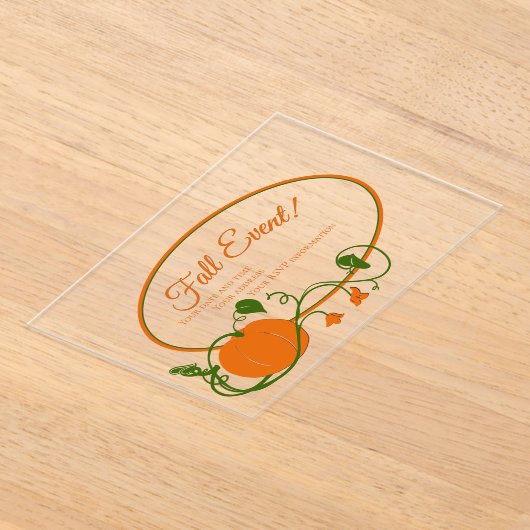 Pumpkin Vines Acryl Uitnodiging (Laagn)