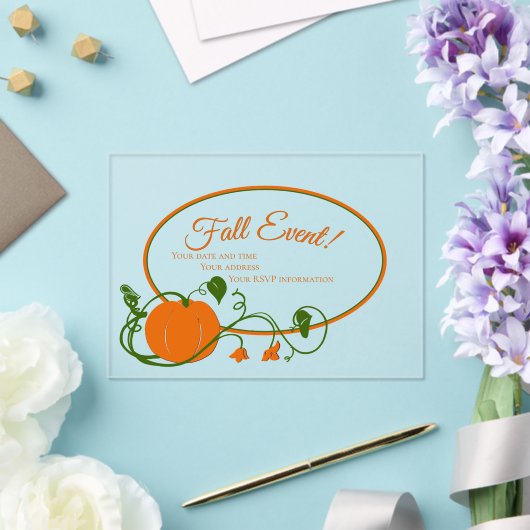 Pumpkin Vines Acryl Uitnodiging (Insitu (Huwelijk))
