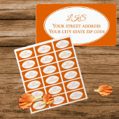 Pumpkin Vines Floral Address Etiket