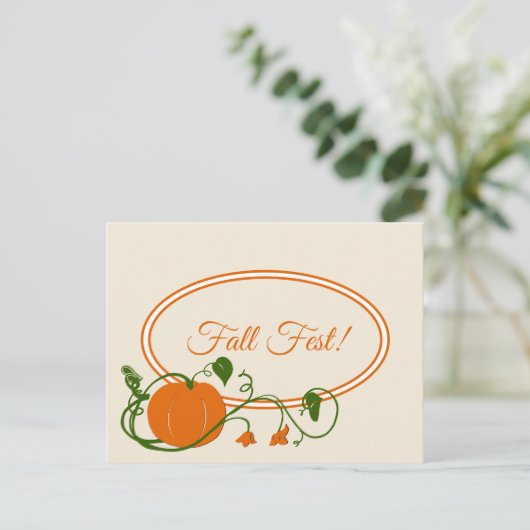 Pumpkin Vines Invitation Briefkaart (Staand voorkant)
