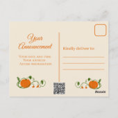 Pumpkin Vines Invitation Briefkaart (Achterkant)
